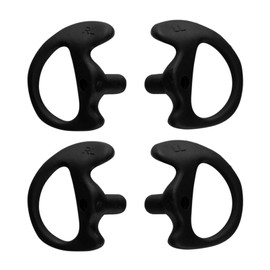 KEYBLU Universal Radio Replacement Earmold, Insert Soft Silicone Earmold Earbud Earplug for Two-Way Radio Coil Tube Audio Kits，for Walkie Talkie Acoustic Earpiece Headset (Black, Medium, 2 Pair)