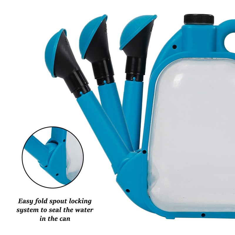 4L Foldable Clear Plastic Watering Can with Rotating Nozzle Long