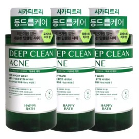 Happybath 해피바스 딥클린 티트리 아크네케어 바디워시 900g x3개 Happy Bath Deep Clean Tea Tree Acne Care Body Wash 900g x 3