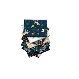 CraftsFabrics 8pcs 40cmx 50cm Cartoon Safari Jungle Animals Children's Fat Quarters Bundle 100% Cotton Precut Fabric Squares for Quilting, Scrapbooking, Sewing, Patchwork, Nursery Clothing, DIY