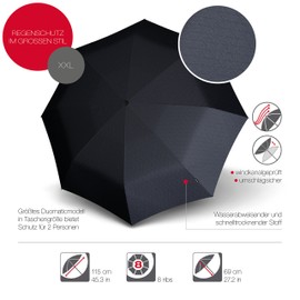 Knirps T.400 Pocket Umbrella Duomatic Men's Prints Pattern – Includes Case in Umbrella Design – Protection for 2 People – 100% Polyester – Wind Tunnel Tested – Robust, Stable, Compact and Comfortable