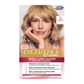 L’Oréal Paris Excellence Creme, 8 Blonde (100 Percent Grey Coverage)