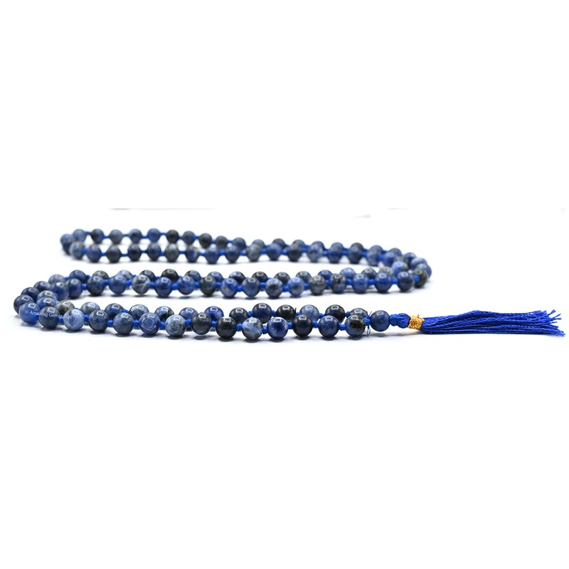 Sodalite Buddhist Prayer Beads Japa Mala with 108 Meditation Beads