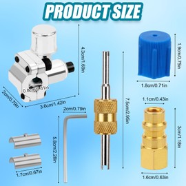 Gosknor 7pcs A/C Retrofit Valve Kit, R12 to R134A Low Side Conversion Adapter BPV31 Bullet Piercing Valve Set for HVAC Refrigerant System R12 R22 R502 R134A