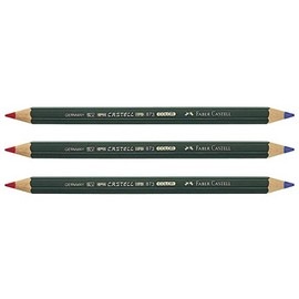 FABER-CASTELL Castell Colour 873 Colouring Pencils, Red/Blue, Pack of 3
