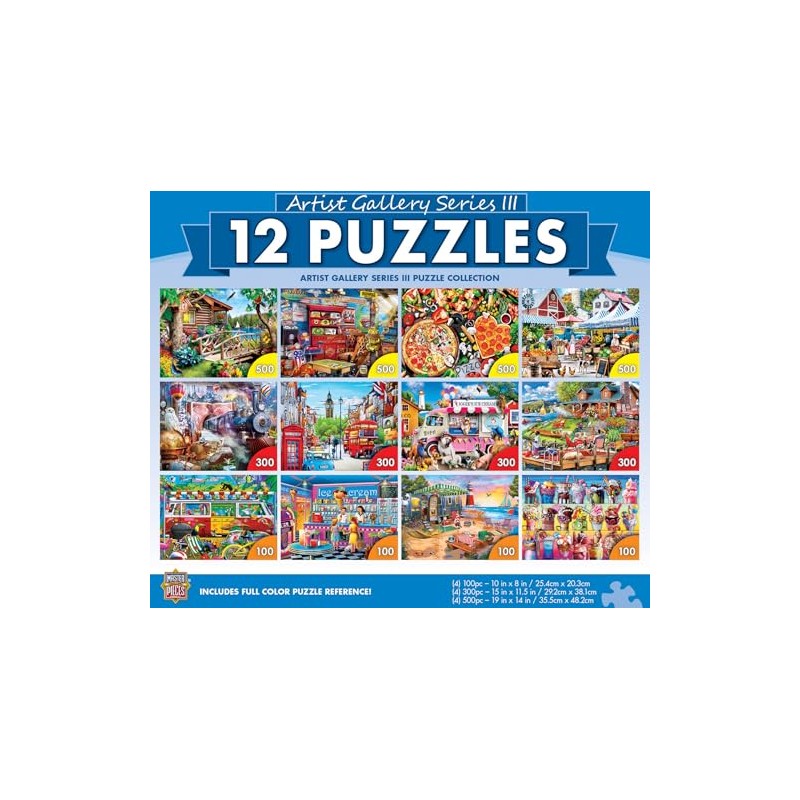 MasterPieces – Jigsaw Puzzle 12-Pack Bundle Set, Fun for Adults