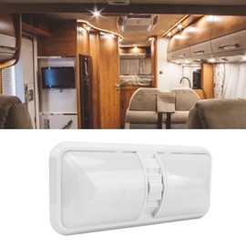 Fockety Ceiling Dome Light, 12V 48 LED Lamp Bead Double Switches Non Wires Design Easy to Install RV Boat LED Ceiling Puck Light IP68 Waterproof White Light RV Light for Truck, RV