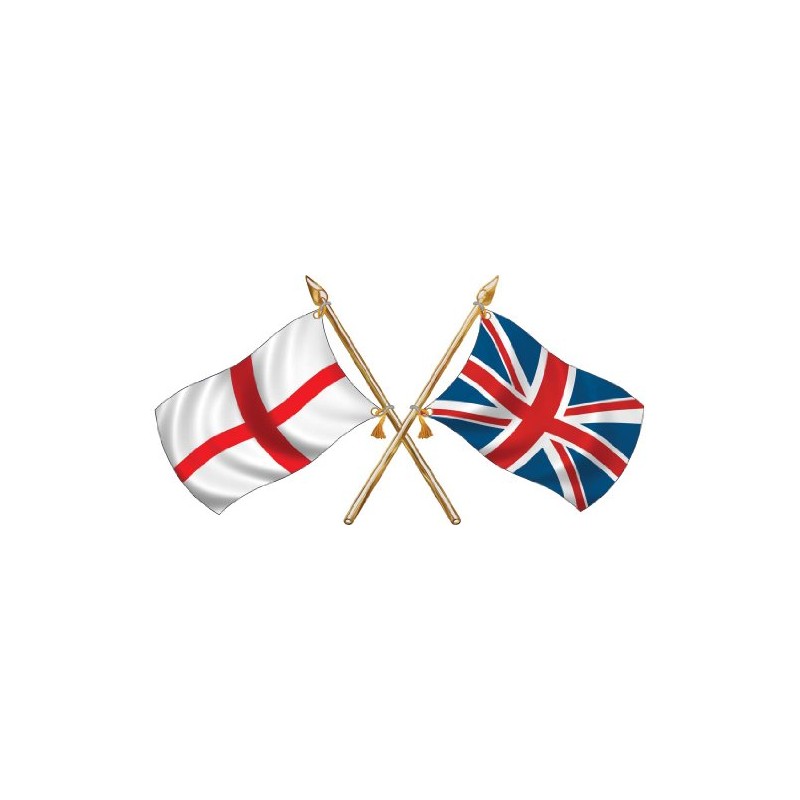 Totally Graphics England St George/Union Jack Crossed Flags (medium 144mm