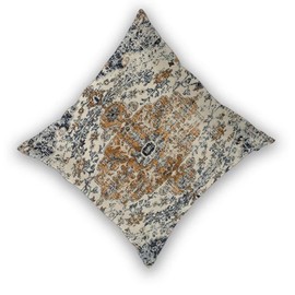 Sunshineyan Ethnic Boho Throw Pillow Covers 16x16 Set of 2, Gold Blue Carpet Pattern Pillow Covers Rustic Farmhouse Cushion Cases Linen Decorative Gifts for Couch Sofa Indoor Outdoor