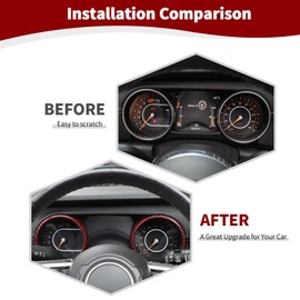 RT-TCZ for Jeep JL Dashboard Instrument Panel Gauges Trim Ring Cover for Jeep Wrangler JL JLU Gladiator JT 2018-2023 Red Carbon Fiber Interior Accessories 3pcs