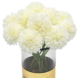 10 piezas de plantas artificiales de flores falsas de seda, bola de crisantemo de hortensias, arreglos de ramos de boda, decoración del hogar, cocina, jardín, fiesta, mesa, centro