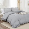 Andency Silver Gray Comforter Set Queen Size, 3 Pieces Shabby