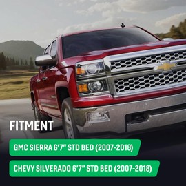 Bedside MOLLE Panel Rack System Compatible with 2007–2018 Silverado and Sierra 1500 – 6ft7in Standard Bed, Front Driver Side Truck Bed Storage Panel​