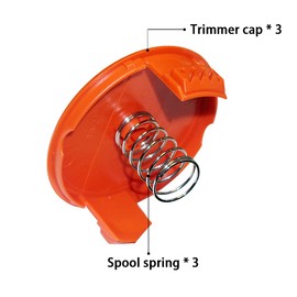 Cilivo RC-100-P Replacement Spool Cover for Black & Decker AF-100 GH900 GD600 GH610 String Trimmer，6-Pack(3 Cap+3 Spring)
