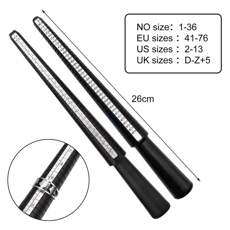 Kzouenzu Set of 7 Ring Sizers for Measuring Ring Diameters,