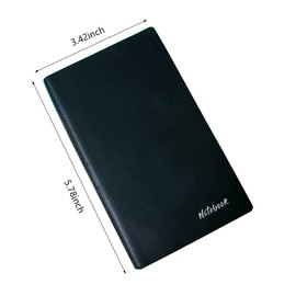 Lpdphanxfkx Black Pocket Notebook, 2 Pcs Hardcover Writing Notebook with Ruled Pattern/Lined, Carrying Notebook, Mini Notebook, Portable Small Pocket Type, Small Size, Bookmark 5.7x 3.5 IInches