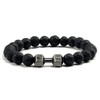 2023 Stylish high quality Men's bracelet Natural black dumbbell charm