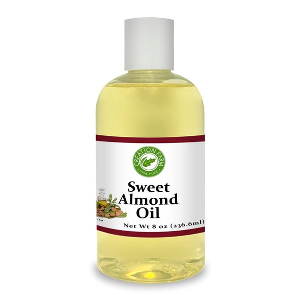 Sweet Almond Oil 8 oz. Creation Farm 100% Pure Aromatherapy Natural Skin Care Carrier Oil - Aceite de Almendras Dulces Portador