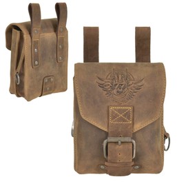 Greenburry Vintage Biker Leather Belt Bag Waist Bag Bum Bag 1754HM, brown