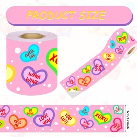 AWEELON 66Ft Valentine's Day Bulletin Board Border Conversation Heart Border Trim Self Adhesive Colorful Heart Bulletin Board Stickers for Romantic School Classroom Chalkboard Wall Party Decor（Pink）