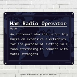 Ham Radio Operator Definition for Introverts, 8.5 x 11.5 Inch Aluminum Sign, Funny Ham Shack Wall Decor & Gifts for Amateur, Hobby or Professional Operators, Instructors, Dispatchers 0912-RK3301