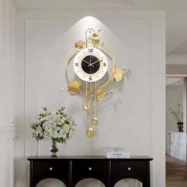 FIXNEO Large Modern Wall Clock for Living Room Decor 20 X 31.5 Inches，Unique Office Clocks Battery Operated，Decorative Clock