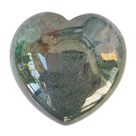 Manekieko Natural Indian Agate Palm Worry Carved Heart Love Stone 40mm Crystals and Healing Stones