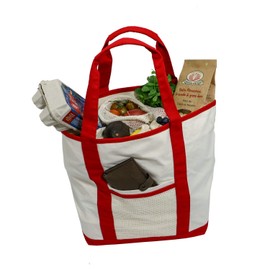 Simple Ecology Reusable Organic Cotton Super Strength XL Grocery Bag - Red