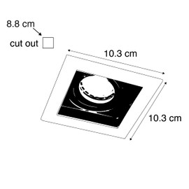 Qazqa Modern Design/Built-in Spotlight Carree White/Indoor Lighting/Living Room/Bedroom/Kitchen Aluminium Square LED GU10 Max 1 x 50 Watt