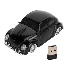 Wireless Mouse Red Sports Car Style 2.4GHz USB Receiver 1600DPI LED Headlamp Office Mouse for Laptop Desktop Computer Black