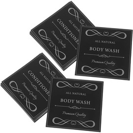 12 Etiquetas Impermeables Adhesivas Material PVC Autoadhesivo Fáciles de Aplicar y Quitar para Dispensador de Jabón, Botellas de Baño y Champú para Uso Versátil