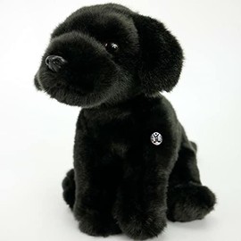Labrador Cuddly Toy Dog Sitting Black - Plush Toy Peppy