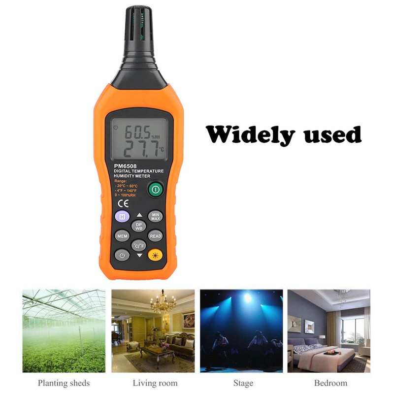 PM6508 High Precision Handheld LCD Digital Temperature Humidity Meter Thermometer