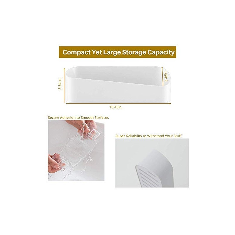 SUNFICON Adhesive Shower Caddy Bathroom Shelf Organizer Wall Mounted Storage