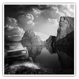 2 x 7.5cm Square Vinyl Stickers - Off Road 4x4 Vehicle Car Driver Racing Decals 41463