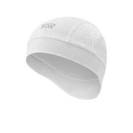 Imergo SAP Athletic Skull Cap with Mesh Ventilation, Moisture Wicking Running Hat Beanie (White)