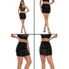 GUANYY Black Sequin Skirt for Women Bodycon Pencil Sparkly Sequence