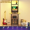 YAKANJ Record Player Stand with Led Light,Record Player Table with