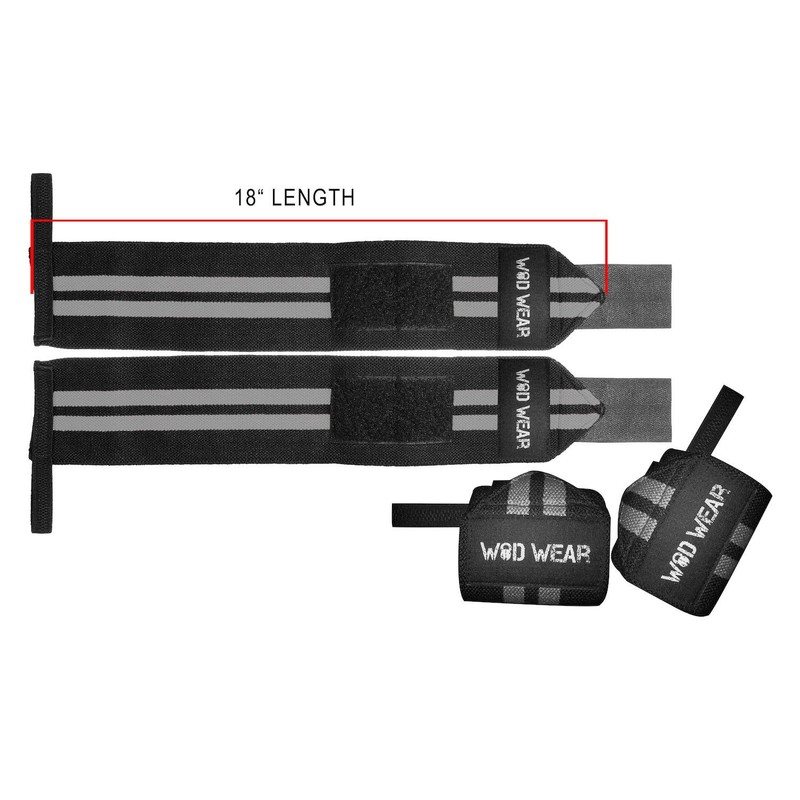WOD Wear Elastic Wrist Wraps for Powerlifting, Strength Training, Bodybuilding,