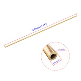 Ohamtes 2PCS Brass Tube ID5mm(0.2") x OD7mm(0.276") x L300mm(11.81"), Wall Thickness 1mm(0.04"), Used for Refrigerator Capillary Tube, Oil Circuit Hydraulic System, Craft Decoration
