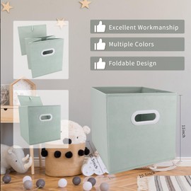 Storage Cubes, 11-inch Cube Storage Bin, 6 Sets Foldable Fabric Storage Cubes With Handles, 6 Cube Storage Organizer, Storage Cube Bins for Toys, Clothes and Books (Multicolour) (Purple+Pink+Cyan)