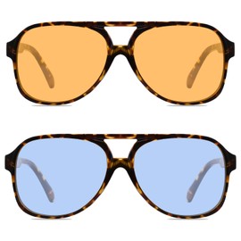 YDAOWKN Retro Aviator Sunglasses for Womens Mens Large Frame Classic 70s Vintage Sunglasses Aviators