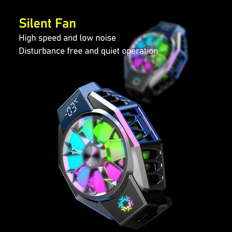 Cell Phone Cooler Semiconductor Digital Display Wireless Charging Back Clip