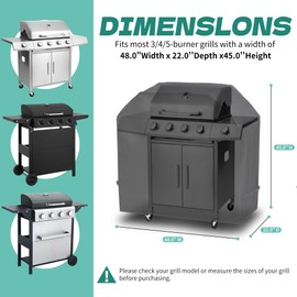 Nice Cooker Gas Grill BBQ Covers for Outside Waterproof Weather - 600D Flat Top Grill Cover for Outdoor Grill with Adjustable Straps UV for Family and Friends Outing, 48 Inch