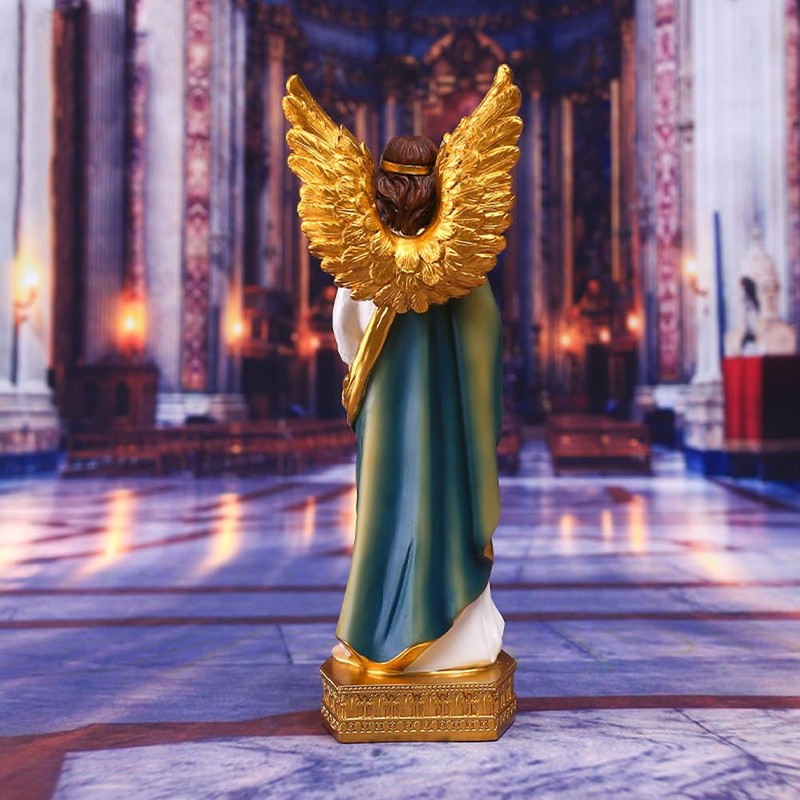 MOOCOCO Archangel Raphael Statue - 9 Inch Resin Sculpture for