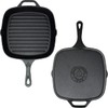 Backcountry Iron 12 Inch Square Grill Pan Large Pre-Seasoned Cast