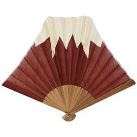 Stylish kimono Iroha Men's Fan, The FUJISAN Fabric Fan, 9.4 inches (24 cm), red (orange-ish)