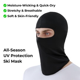 2THESTARS Balaclava Ski Mask Summer Cooling Face Cover Lightweight Shiesty Mask for Men Women UV Protector Unisex Motorcycle - Red