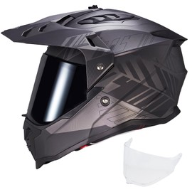 VCOROS VS-908 Dual Sport Adventure Motorcycle Helmet Full Face, Dirt Bike, Motocross, Off-Road, ATV, UTV for Adults Men DOT Approved (Matte Thorn, XXL)