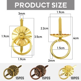 BETESSIN 40 Pieces Metal Brads with Pull Ring Mini Brads for Crafts 19 mm Furniture Knobs Mini Knobs Cabinet Vintage Pattern Clips Small Drawer Handle for DIY Scrapbooking Furniture Decoration